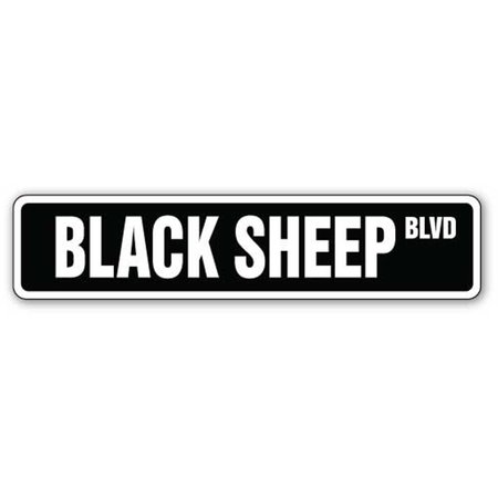 AMISTAD 1.5 x 7 in. Black Sheep Street Decal Family Hip Hop Duo Funny Sign AM2043464